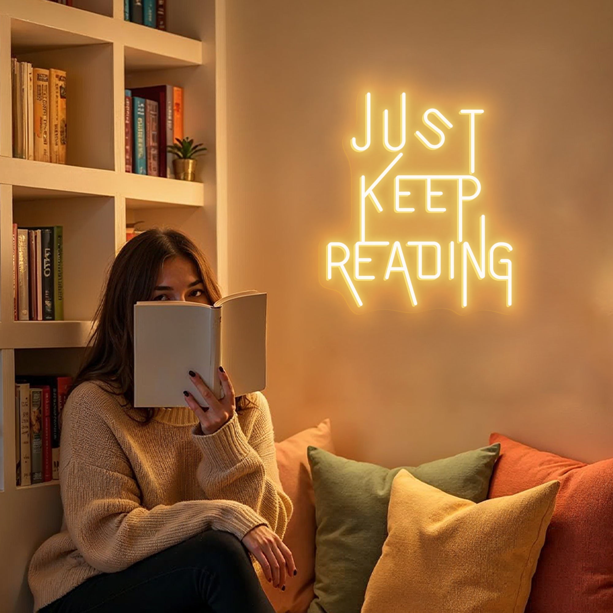 Just Keep Reading Neon Sign