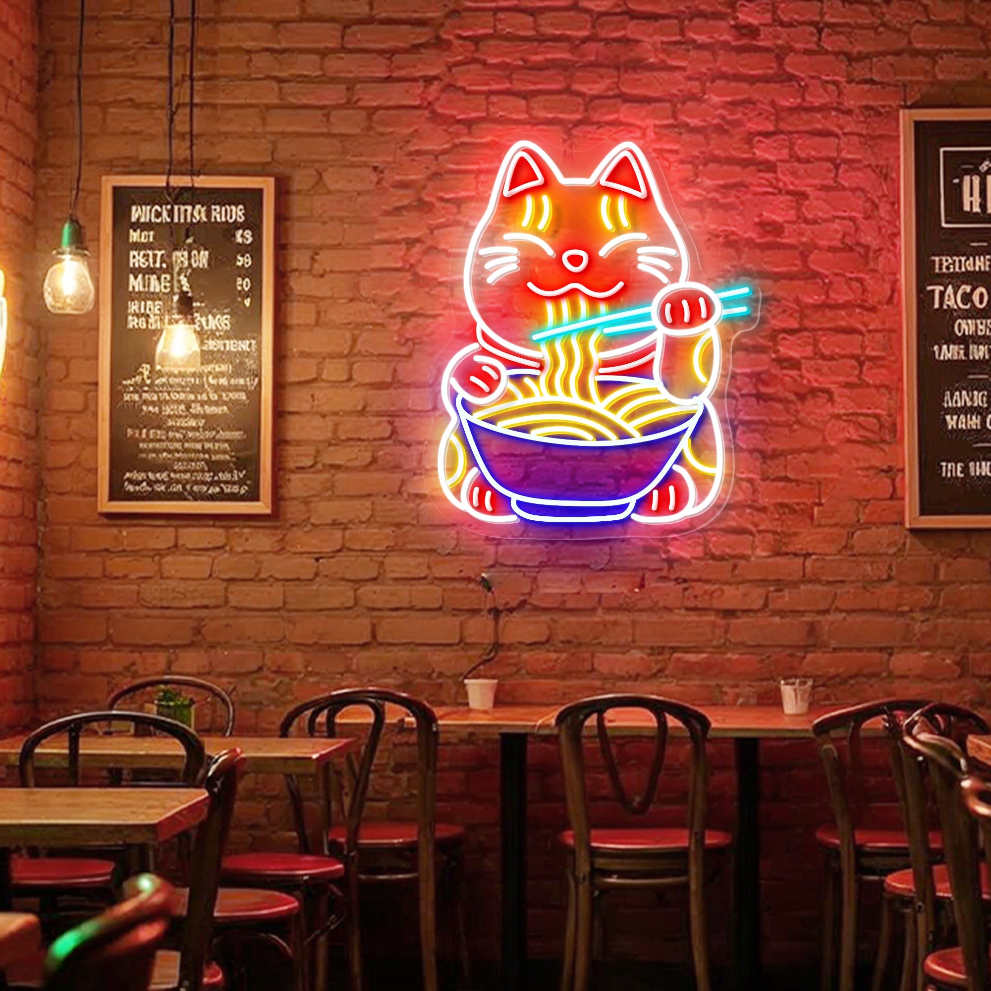 Lucky Cat Ramen Neon Sign