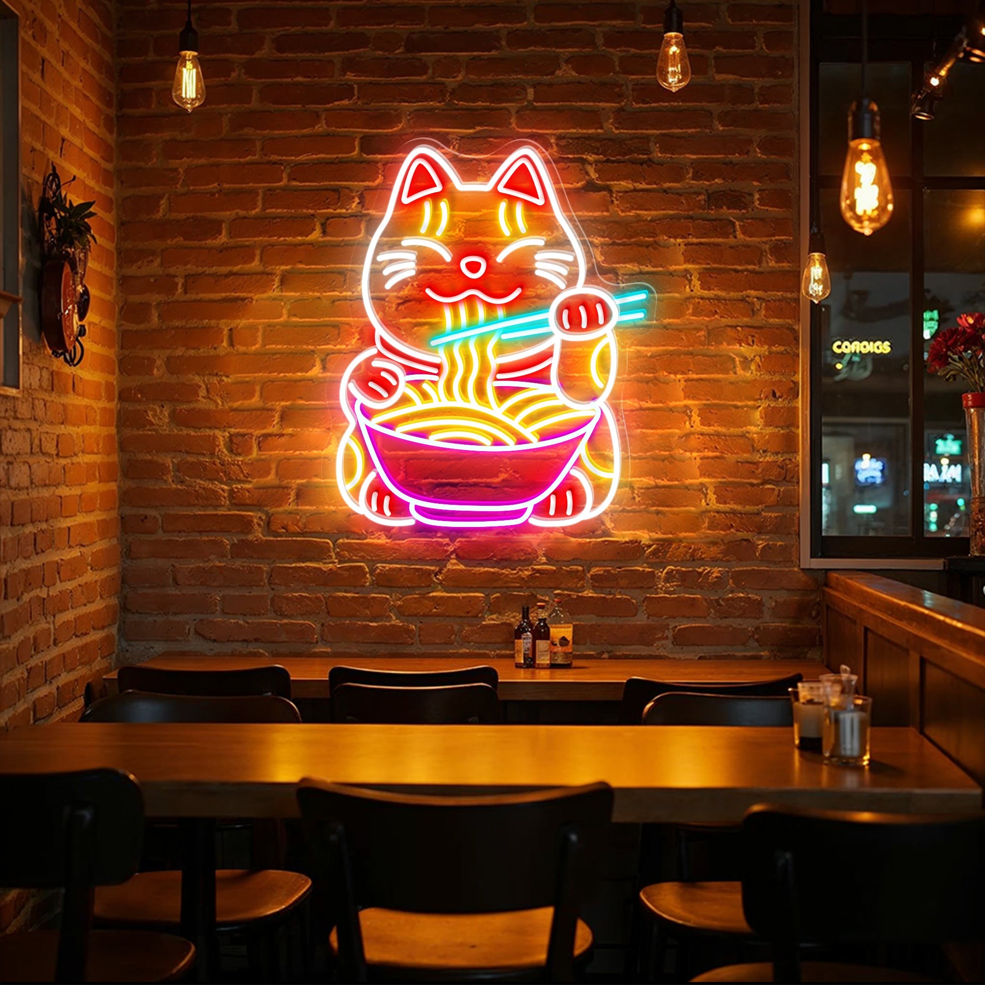 Lucky Cat Ramen Neon Sign