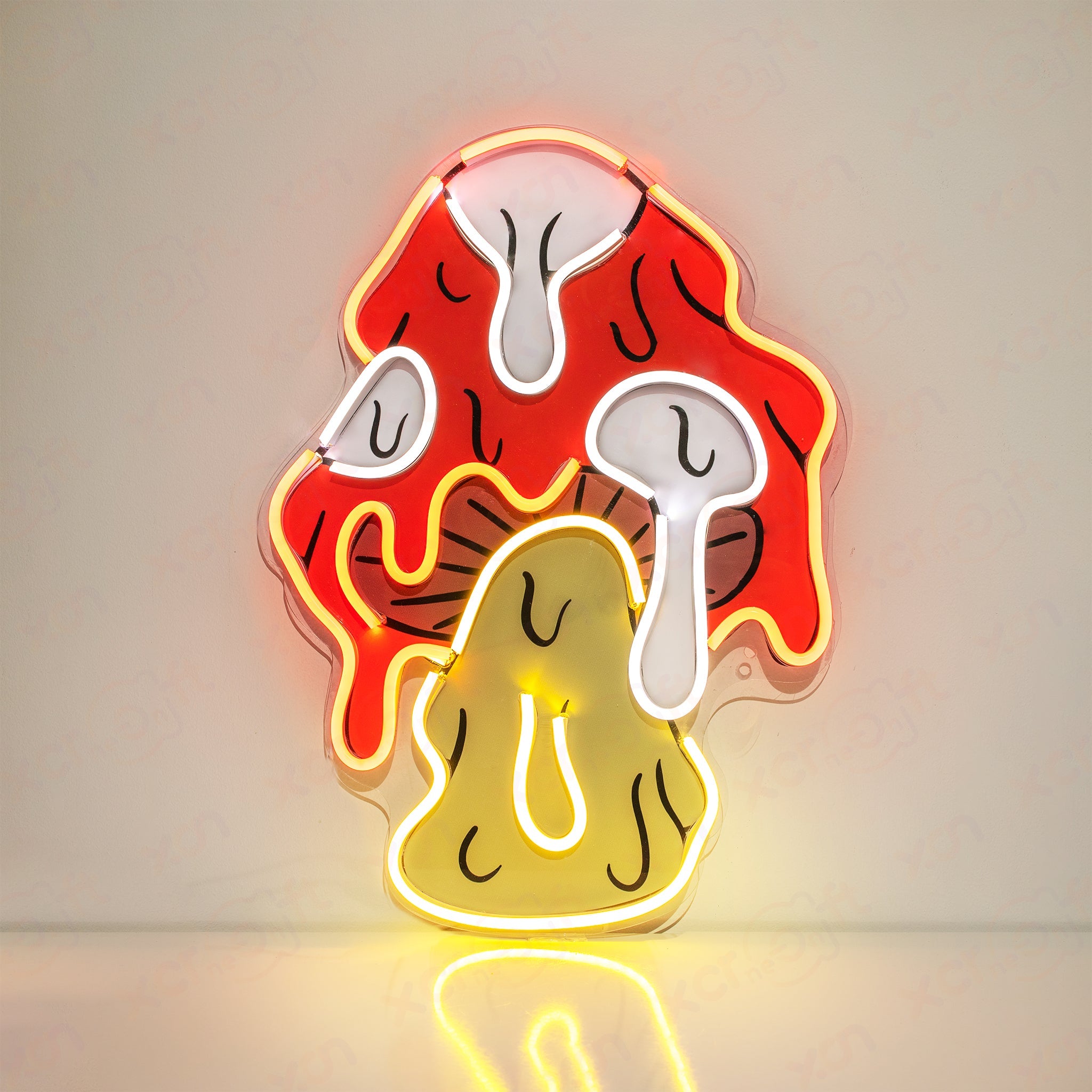 Melted Mushroom UV Printed Neon Sign