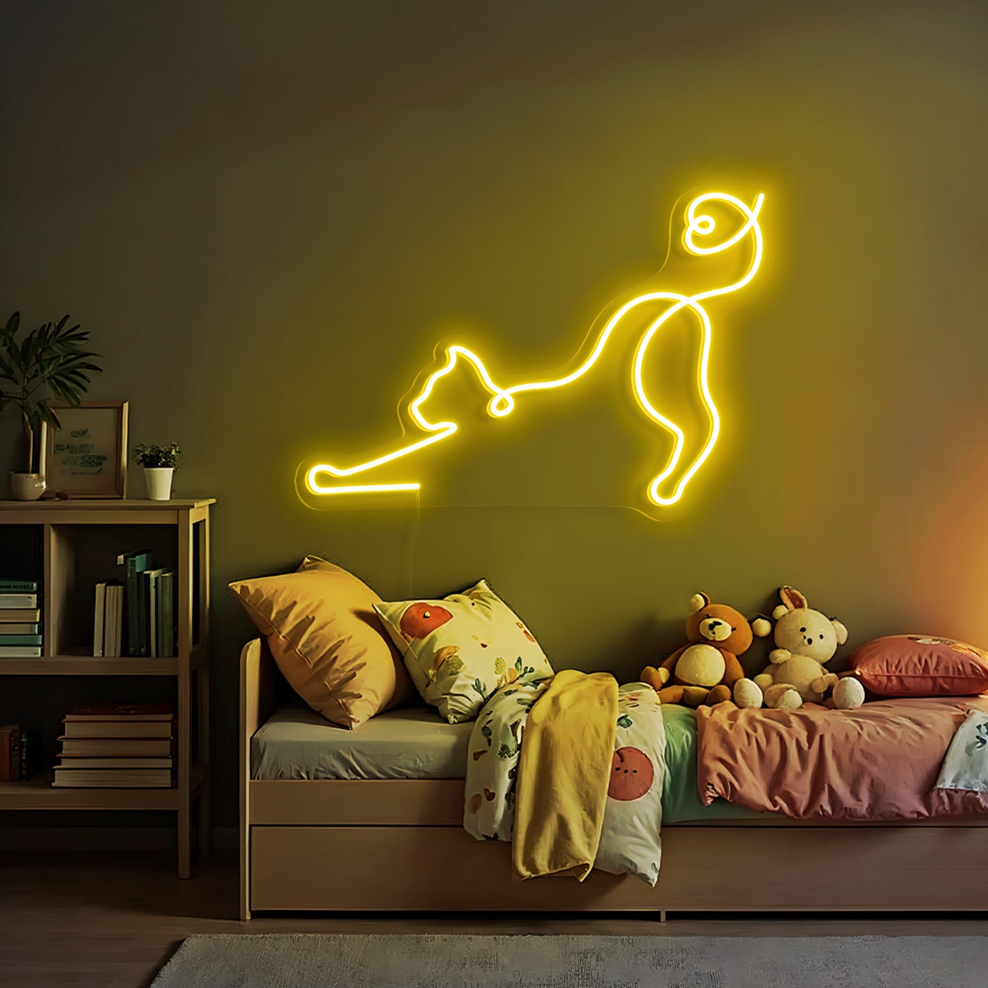 Stretching Cat Neon Sign