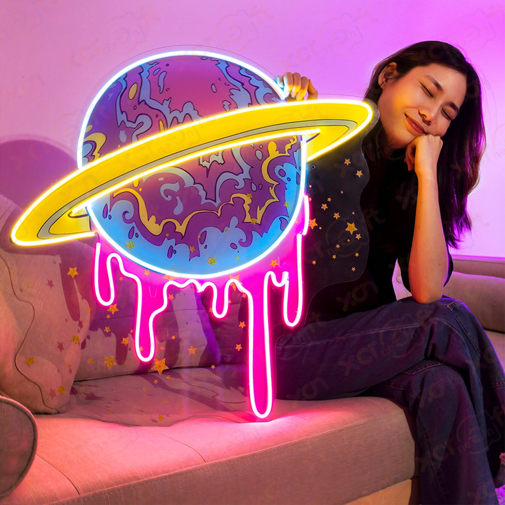 Melting Cosmic Candy Neon Sign Kawaii Style for Room