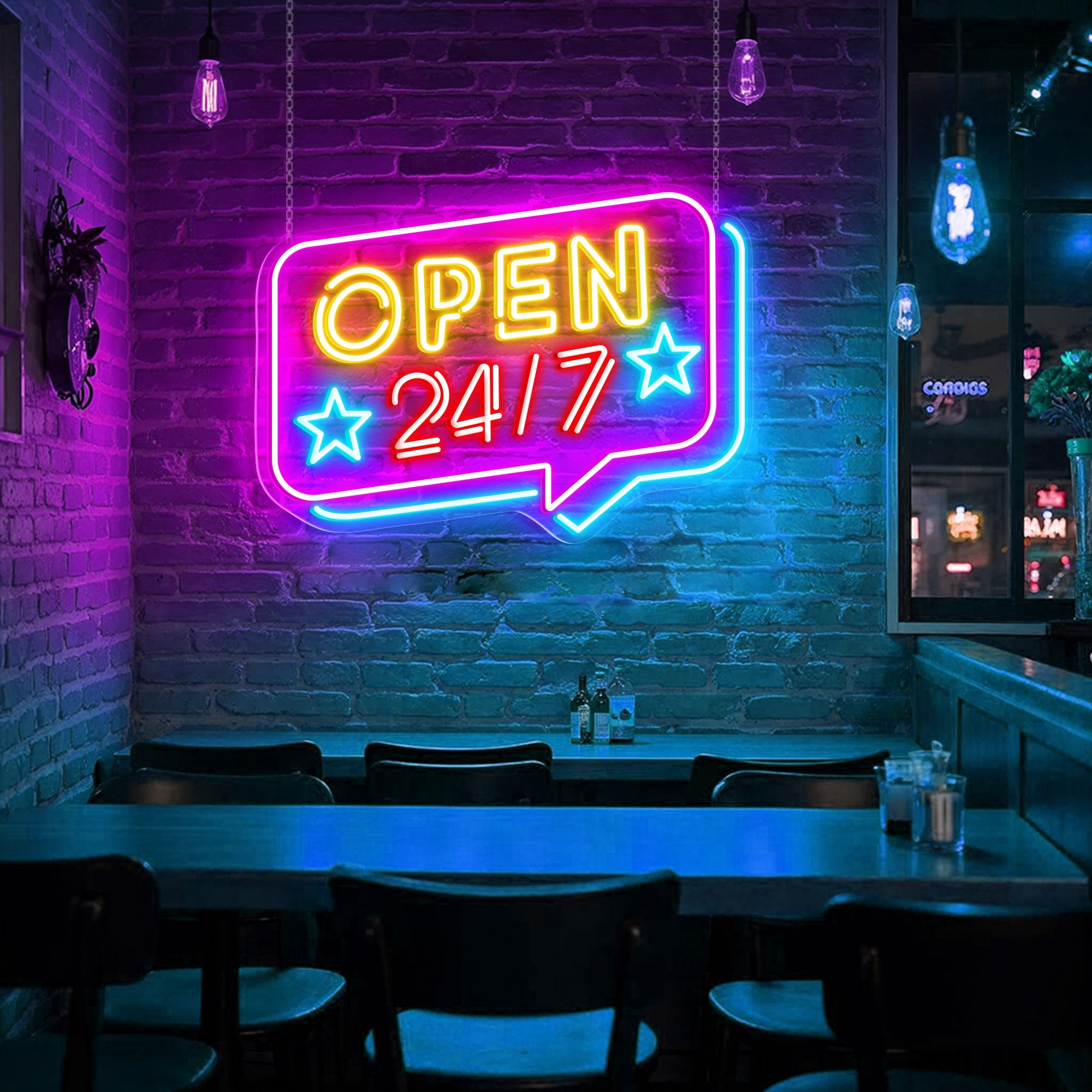 Open 24/7 Neon Sign