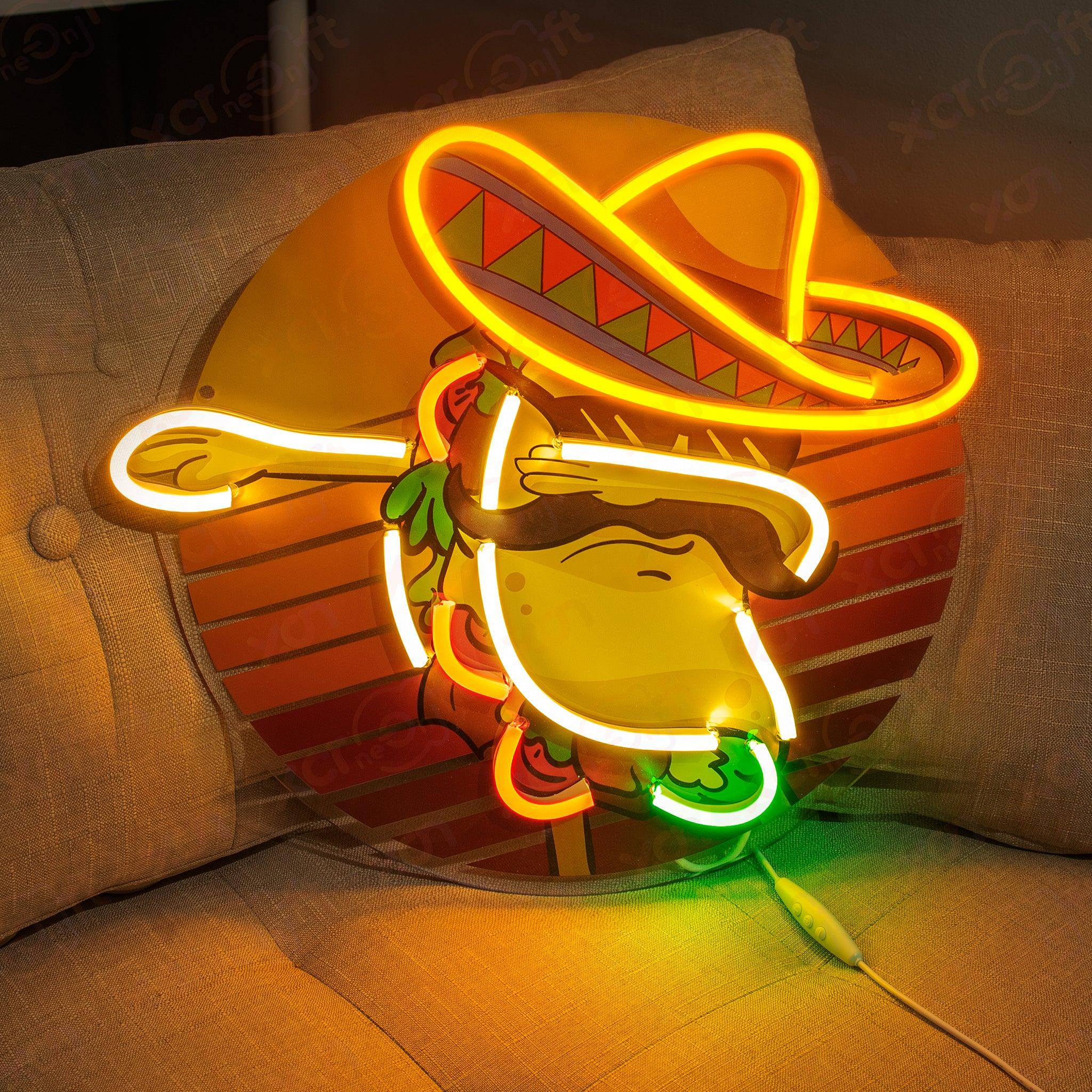 Dancing Taco Printed LED Neon Sign