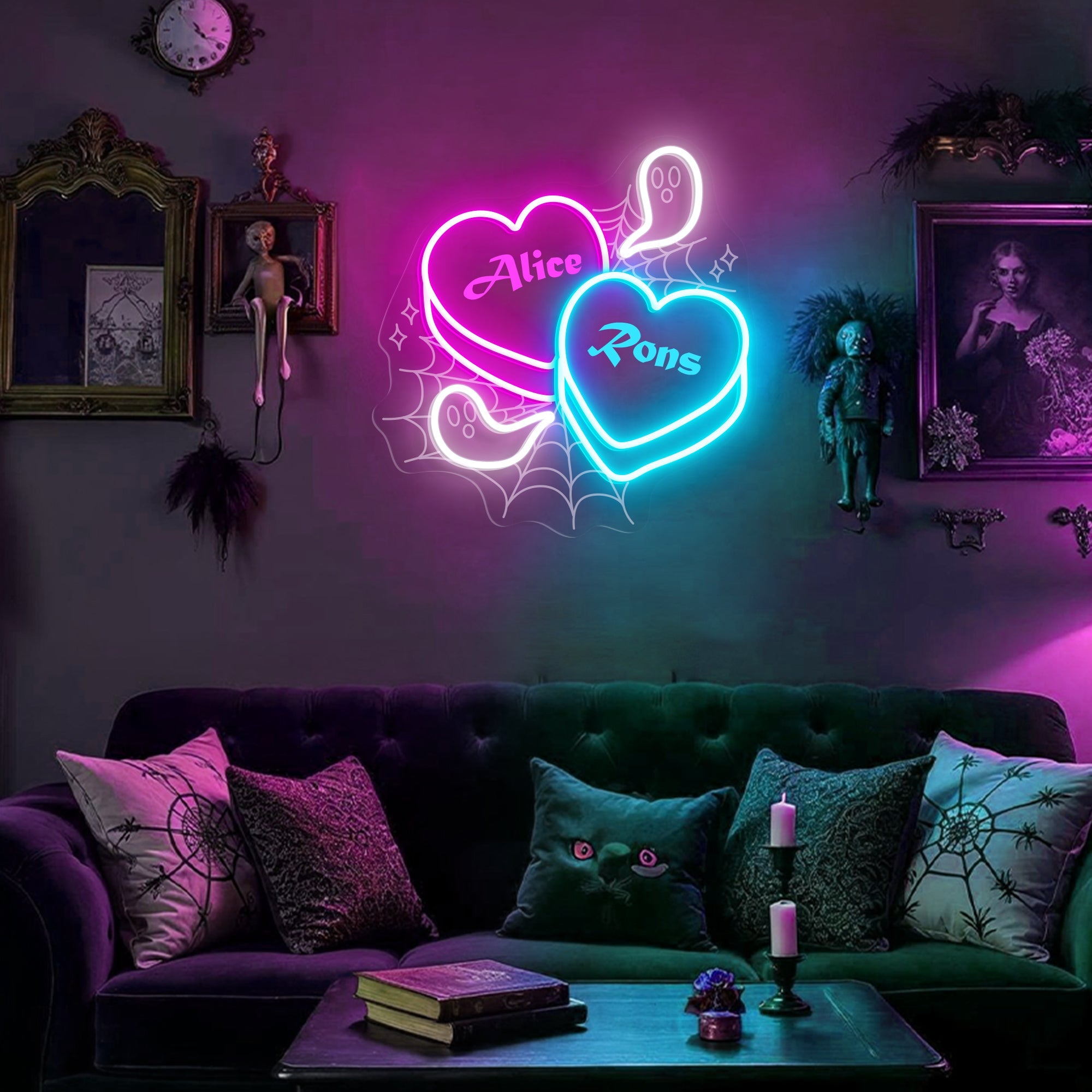 Custom Spooky Heart Neon Sign