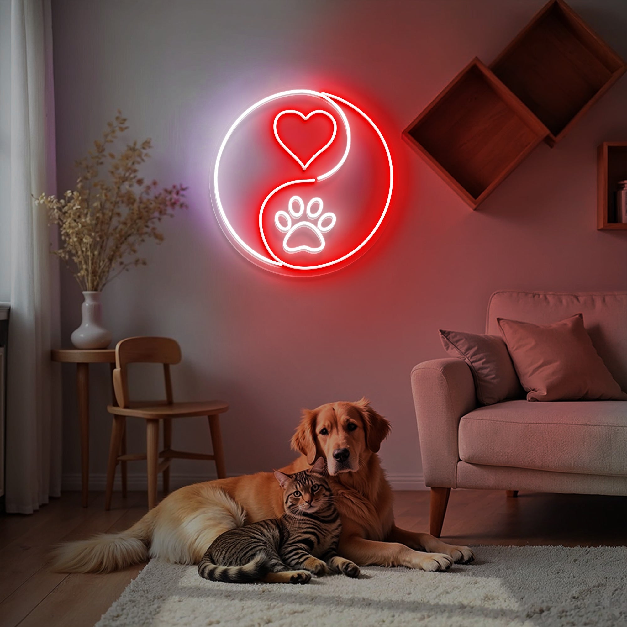 Yin Yang Pet Neon Sign